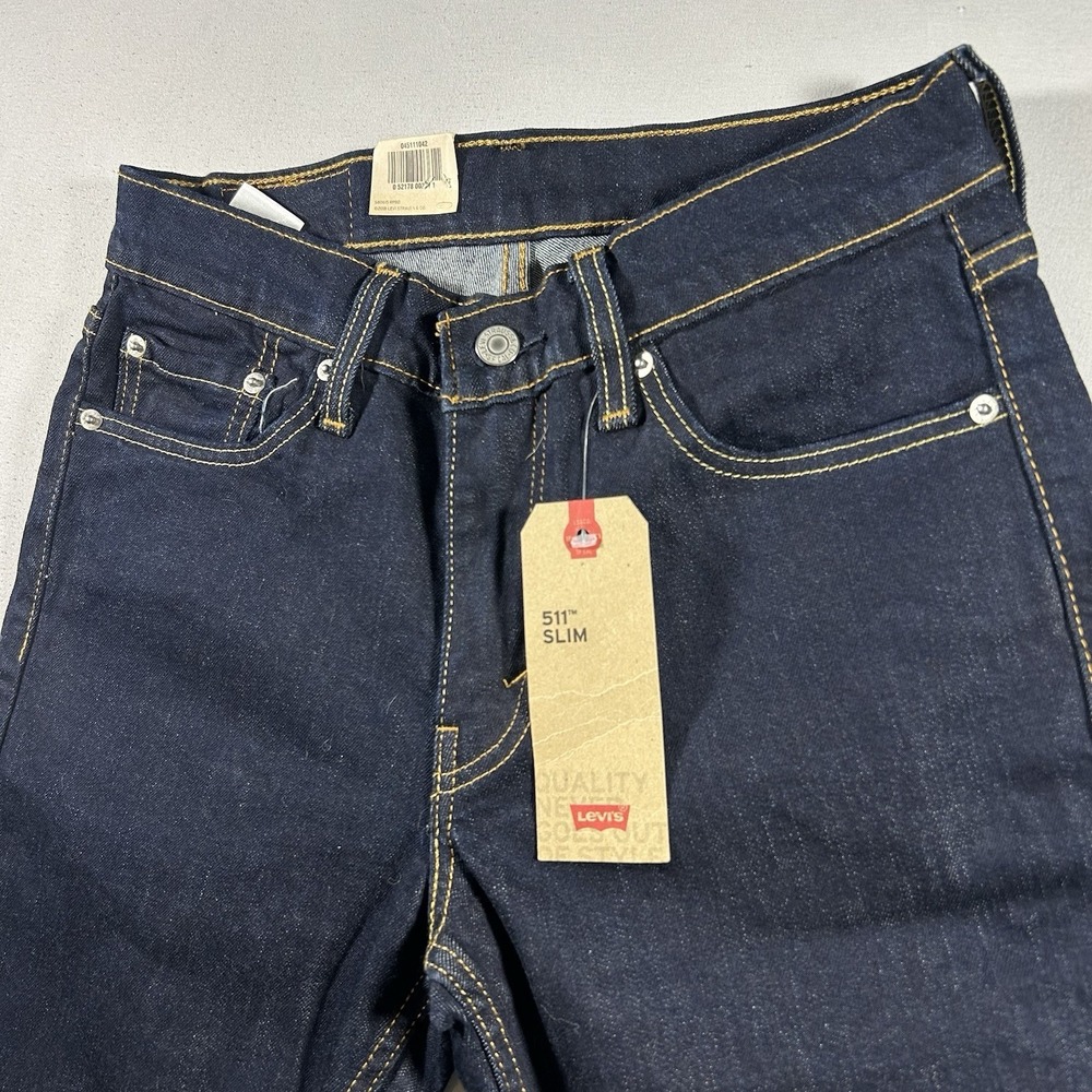 Levi's 511 Slim‎ Fit Jeans Mens 30x34 Dark Hollow Stretch Denim NWT